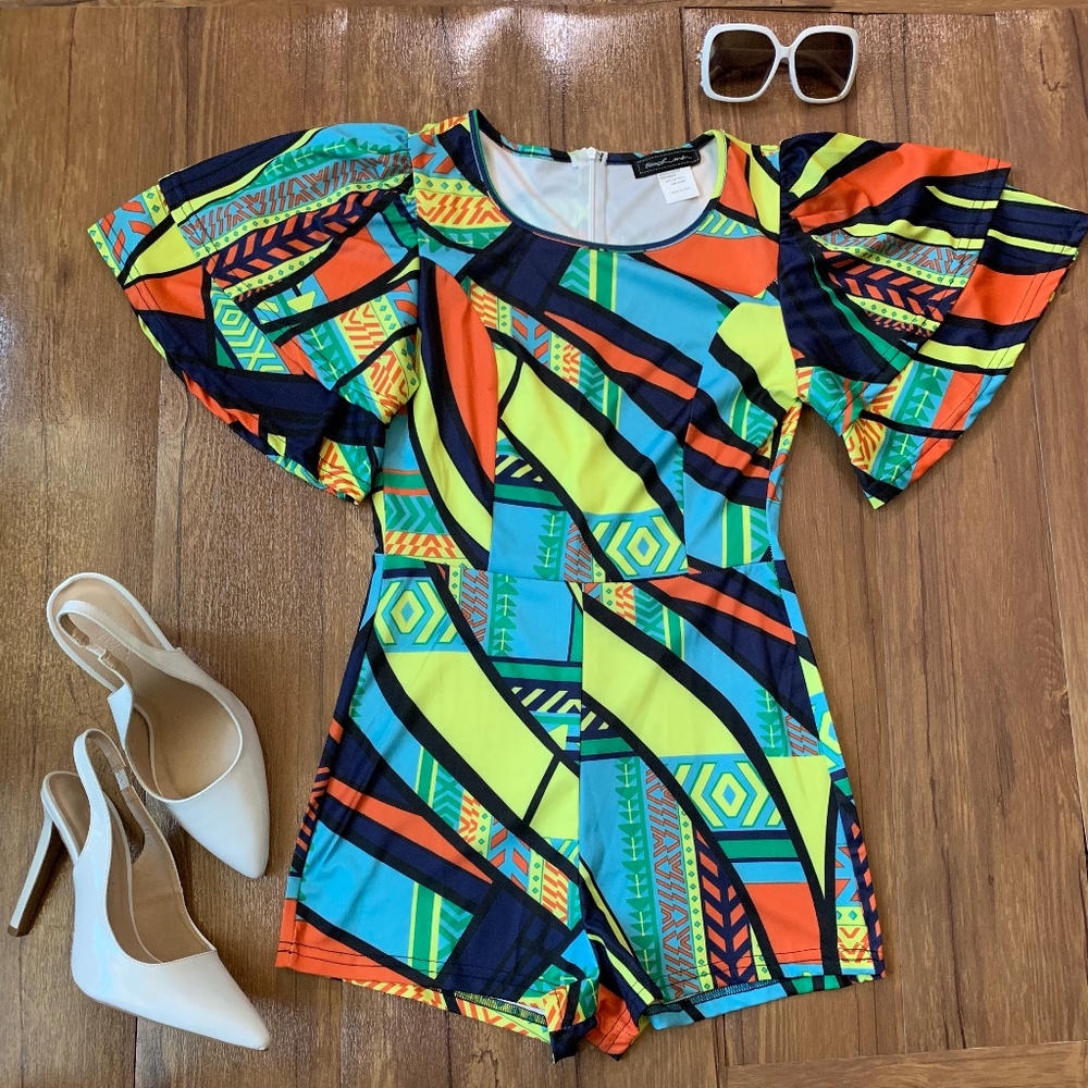 Wild Thoughts Romper Tribal Print